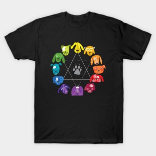 Artist Color Wheel Dog Themed Art T-Shirt